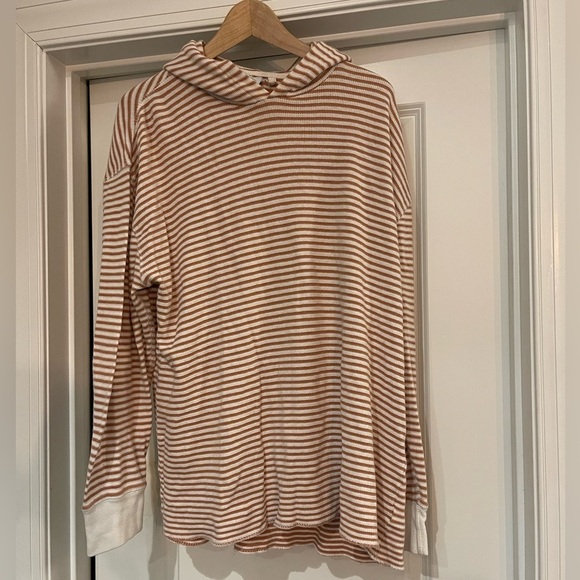 Urban Outfitters Tops - Urban Outfitters Tan and Cream Striped Hoodie